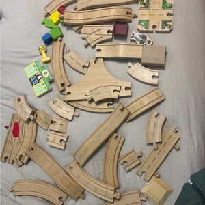 Wooden Train Track Set with Accessories Thomas the tank engine approx 45 pieces